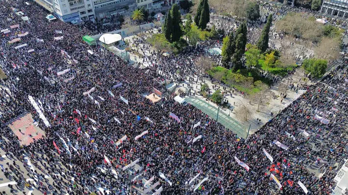 Grote demonstratie in Griekenland