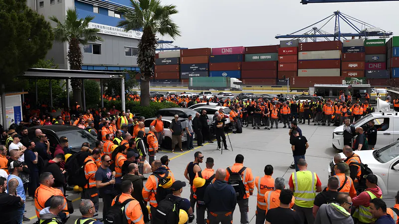 Ondanks pogingen van bazen en een gele vakbond om een 48-uurs staking te verhinderen, komen COSCO-havenarbeiders in Piraeus in actie.