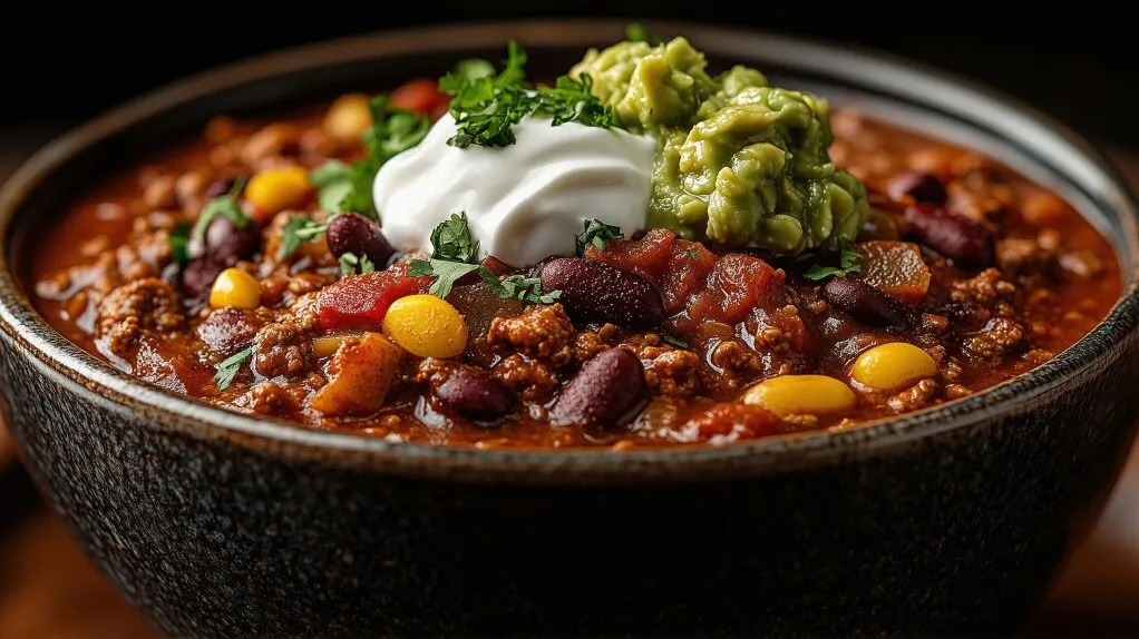 Een kom met chili con carne